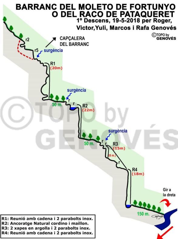 Barranc del Moletó de Fortunyo - topografía 1