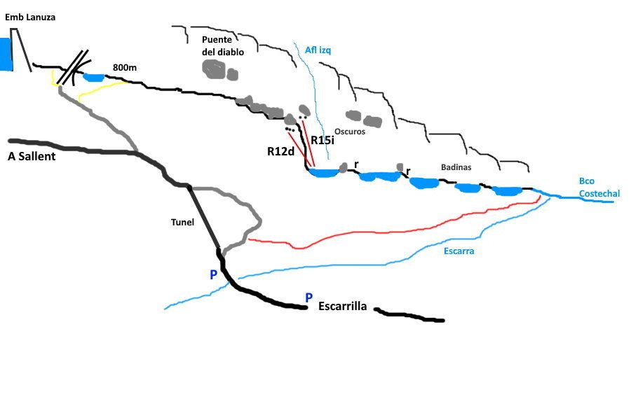 Barranco de Garganta del río Gállego o de Escarrilla - topografía 1