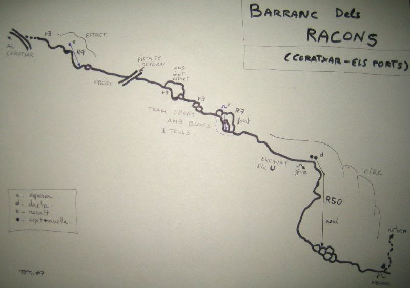 Barranc dels Racons - topografía 1