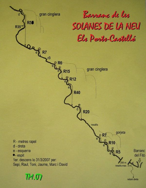 Barranco Solanes de la Neu - topografía 1