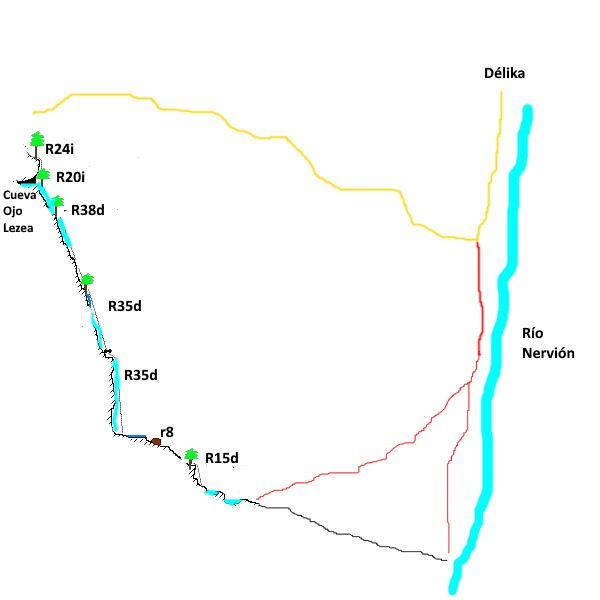 Cascada de Ojo Lezea - topografía 1