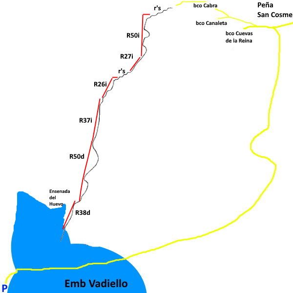Barranco de Nora y Naia - topografía 1